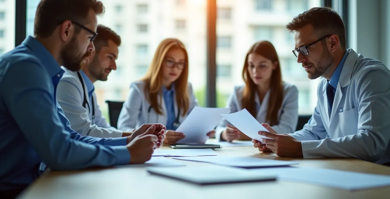 Commissione tecnica durante valutazione documentale per accreditamento