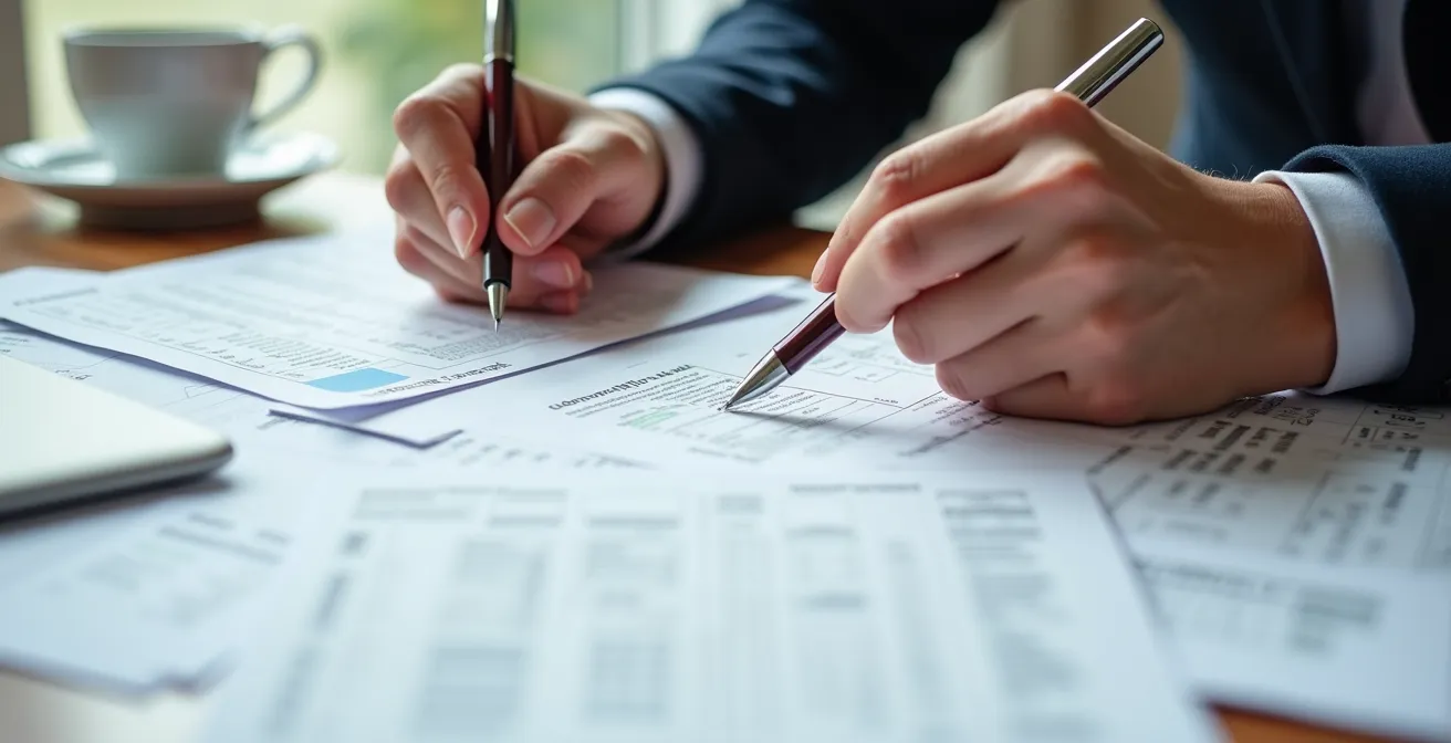 Mani che compilano la sezione donazioni del modello 730 con documenti di supporto a fianco