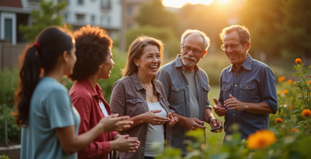 Visualizzazione dell'impatto sociale su una comunità attraverso cerchi concentrici